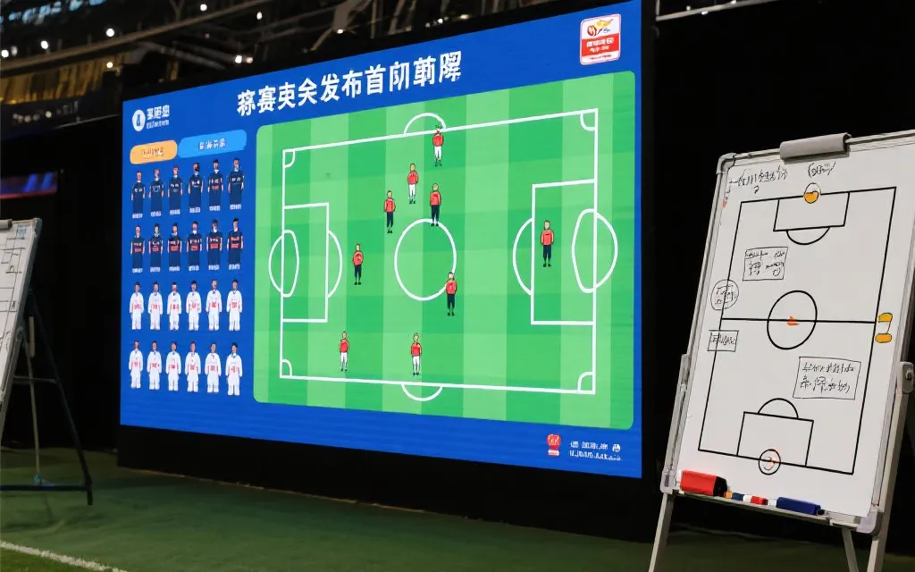 比赛临场首发公布，战术板与阵型分析界面